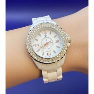 Elegant Rose Gold and White Women's Watch